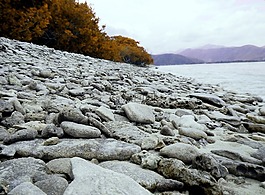 島,海灘,日落