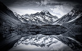 山,湖,雪