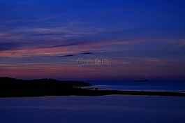 日落,丹麥,海