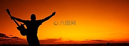 日落,網(wǎng)絡(luò)旗幟,音樂