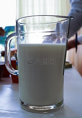 牛奶,擠奶,玻璃