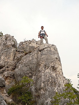 登山,流浪者,男子