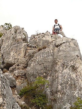 登山,流浪者,男子