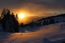 山,意大利,寒冬