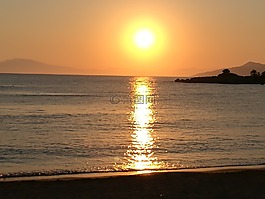 日落,心情,海