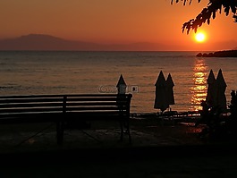 日落,心情,海