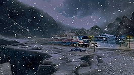 火車,冬天,photoshop