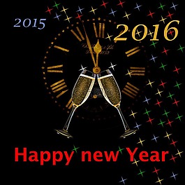 除夕,新的一年到 2016 年,时钟