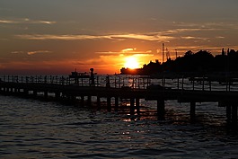 日落,心情,余輝