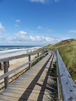 木板路,海,海岸