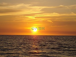 海洋,海灘,橙色