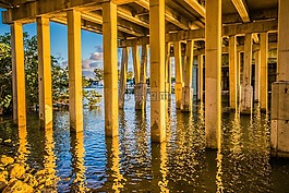 橋,水,支持