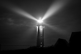 燈塔,夜,海