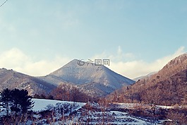 山,冬季,攀爬