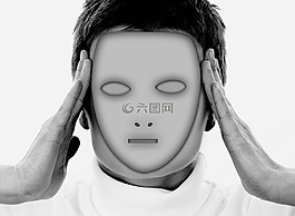 面對,女子,掩碼