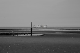 海灘,沙,海岸