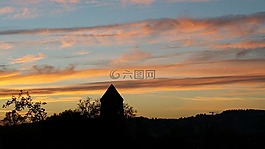 abendstimmung,剪影,日落