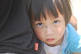 兒童,凝視,凝望著