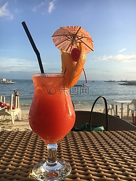 雞尾酒,海灘,海