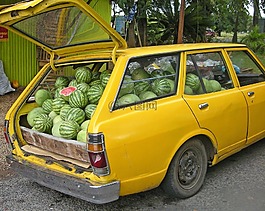西瓜,傳遞,車