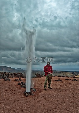熱水器,蒸汽,火山