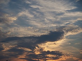 日落,云,天空