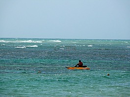 男子,皮艇,海