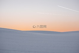 日落,冬季,雪