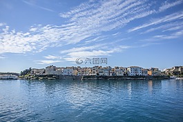 港,corfu,海