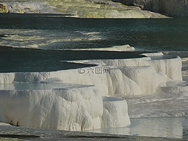 pamukkale,石灰燒結(jié)礦陽臺(tái),鈣