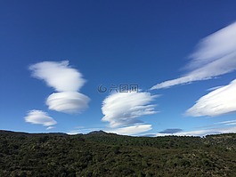天空,藍色,云