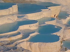 pamukkale,石灰燒結(jié)礦陽臺(tái),abendstimmung