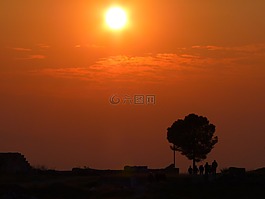 日落,abendstimmung,太陽