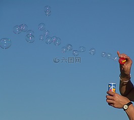 肥皂泡沫,天空,藍(lán)色