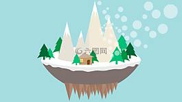 圣诞节,山,冷杉