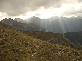 山,天空,光線
