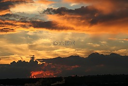 天空,云,日落