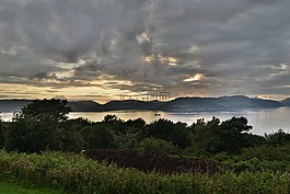 景觀,云,河