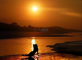 mar,日落,西