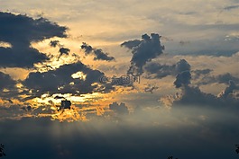 天空,云,日落