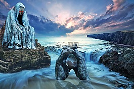海,幻想,景觀