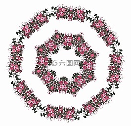 花的,拼貼畫,鮮花