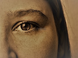 眼,面對,女性