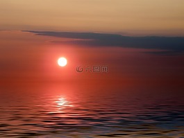 日落的时候,日落,水