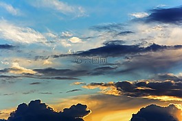 天空,云,日落