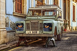 汽車,腳,老