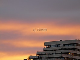日落,天空,着色