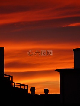 余輝,日落,天空