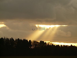 云,天空,太陽