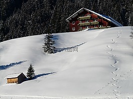 滑雪,追蹤,搖